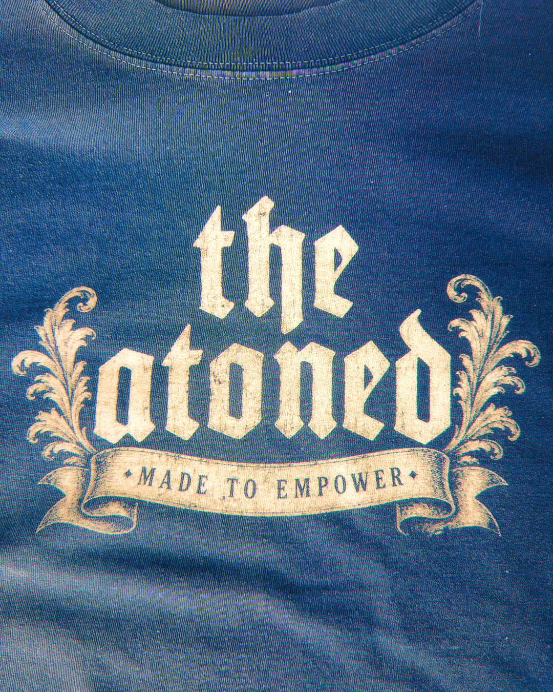 ONE ATONEMENT MUSCLE TEE - DENIM BLUE