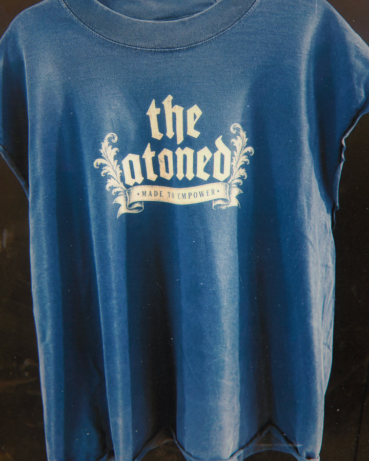 ONE ATONEMENT MUSCLE TEE - DENIM BLUE