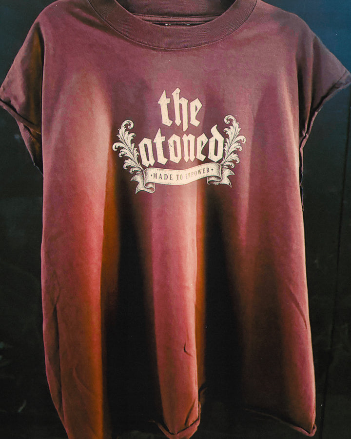 ONE ATONEMENT MUSCLE TEE - (WINE)