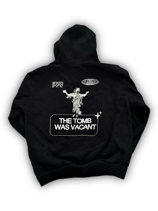 “THE TOMB WAS VACANT”- Heavyweight Hoodie (Noir)