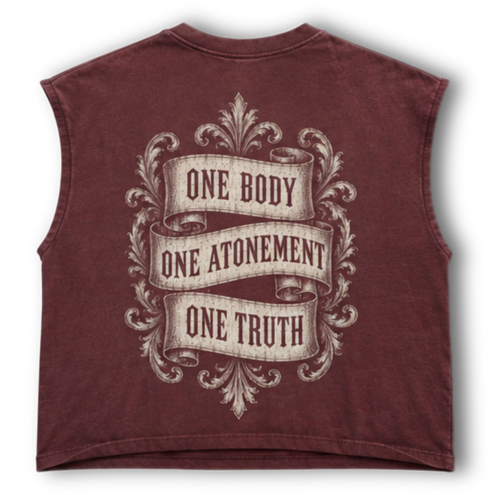 ONE ATONEMENT MUSCLE TEE - (WINE)