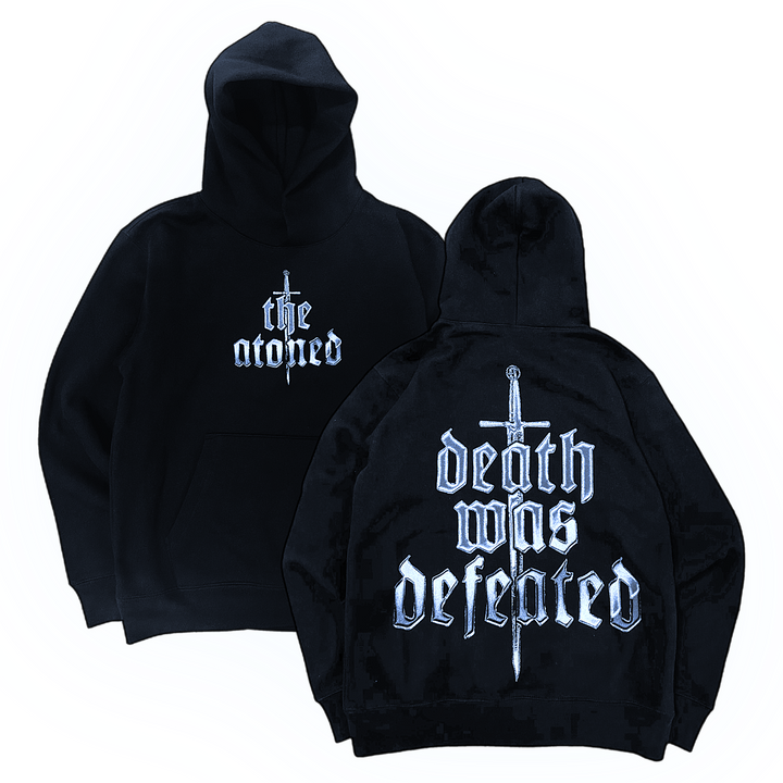CHROME DEATH WAS DEFEATED HOODIE (BLACK)