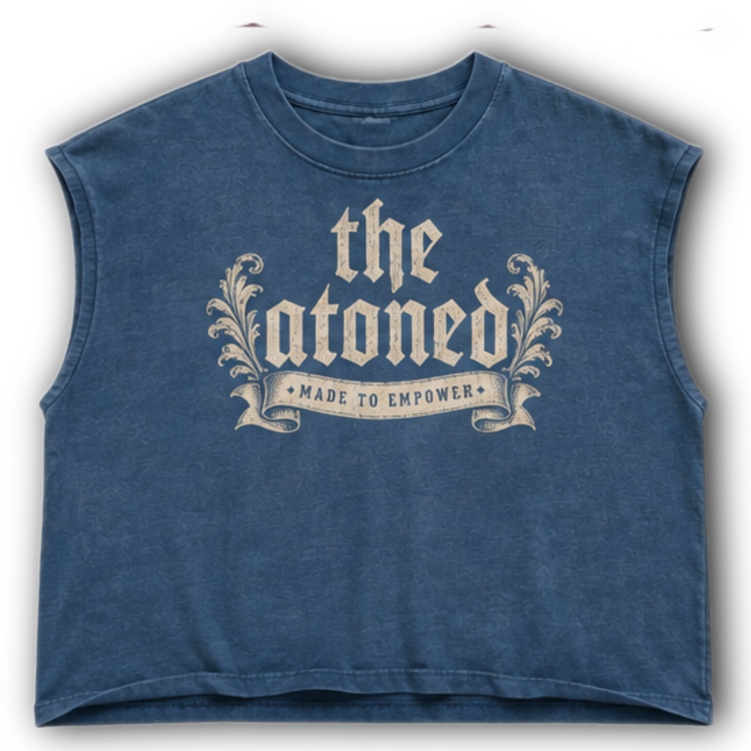 ONE ATONEMENT MUSCLE TEE - DENIM BLUE