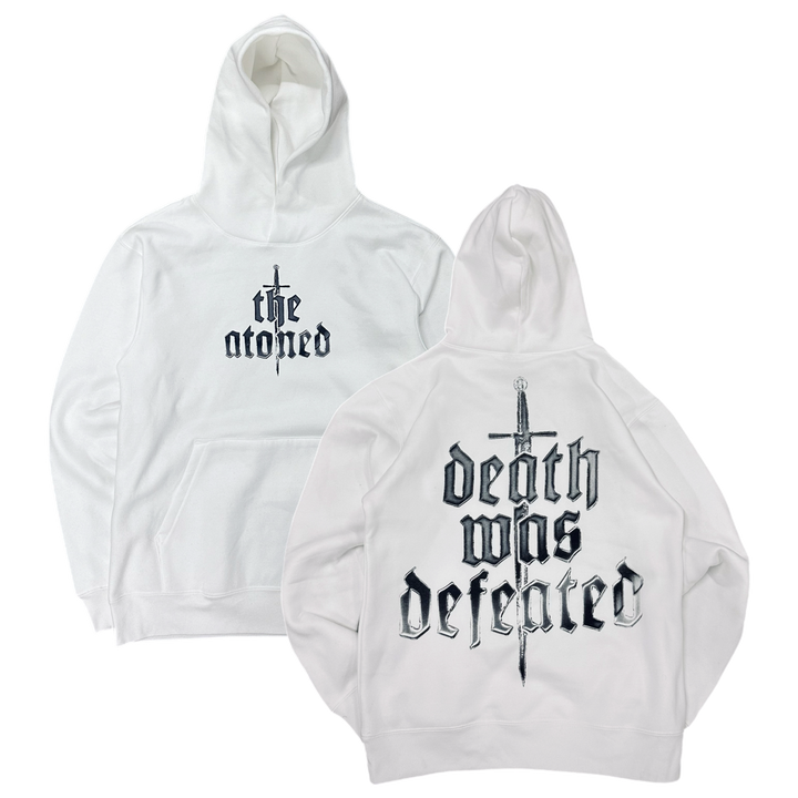 CHROME DEATH WAS DEFEATED HOODIE (WHITE)