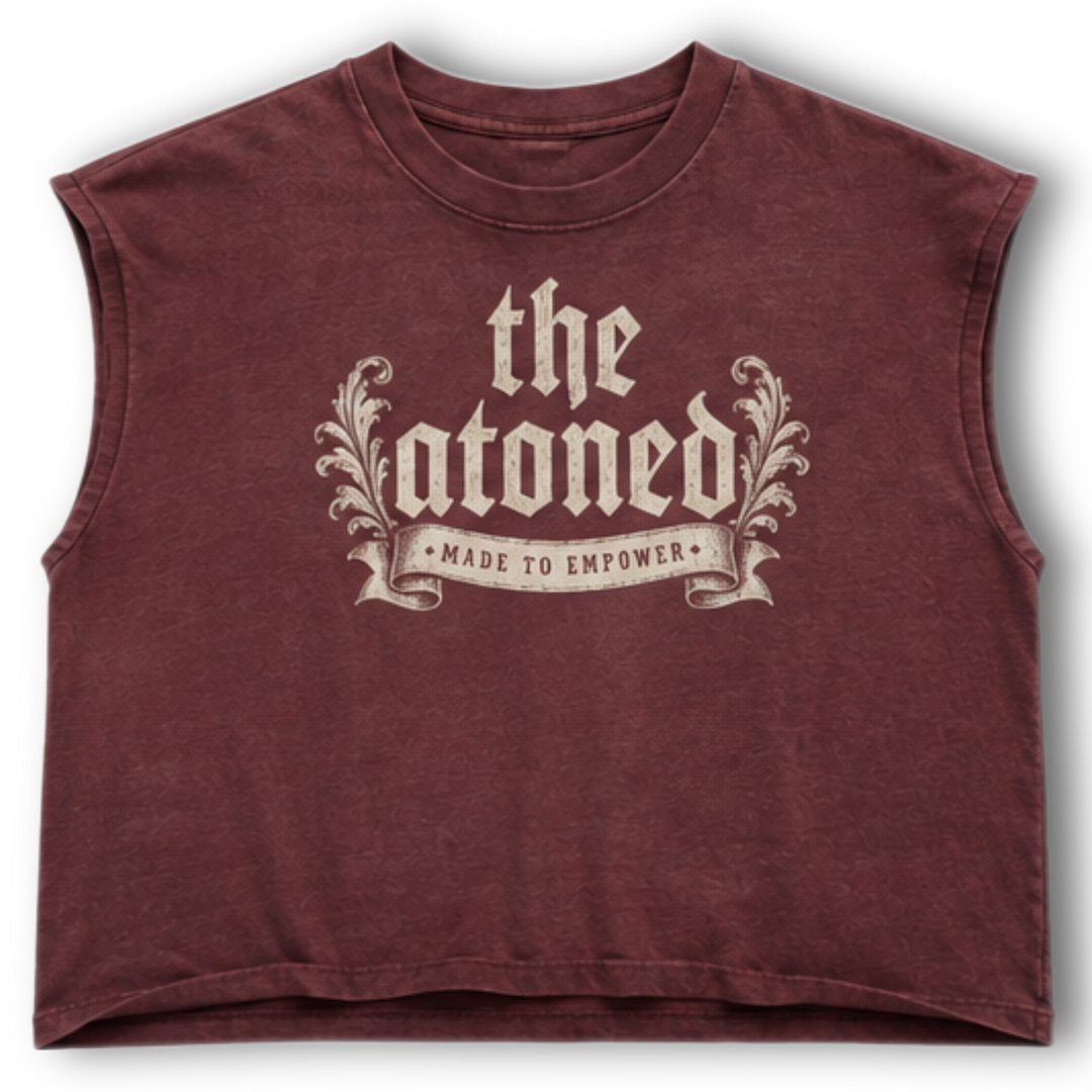 ONE ATONEMENT MUSCLE TEE - (WINE)