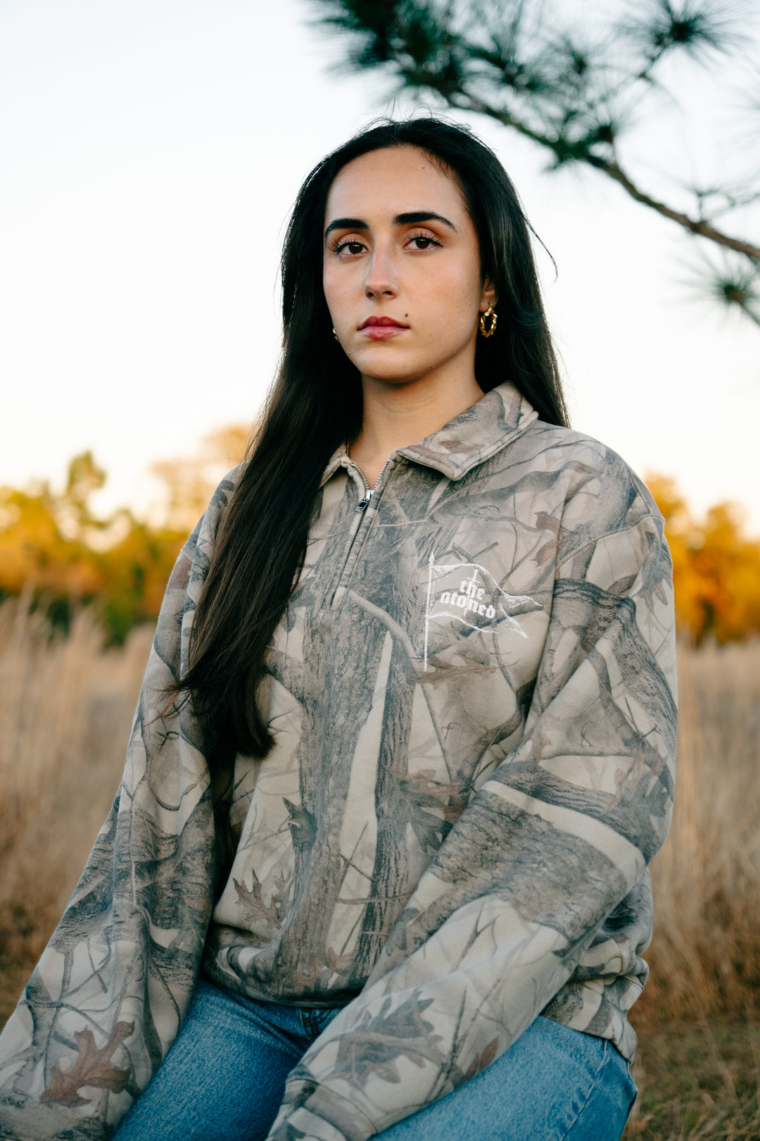 HERALD QUARTER ZIP POLO (WOODS CAMO)