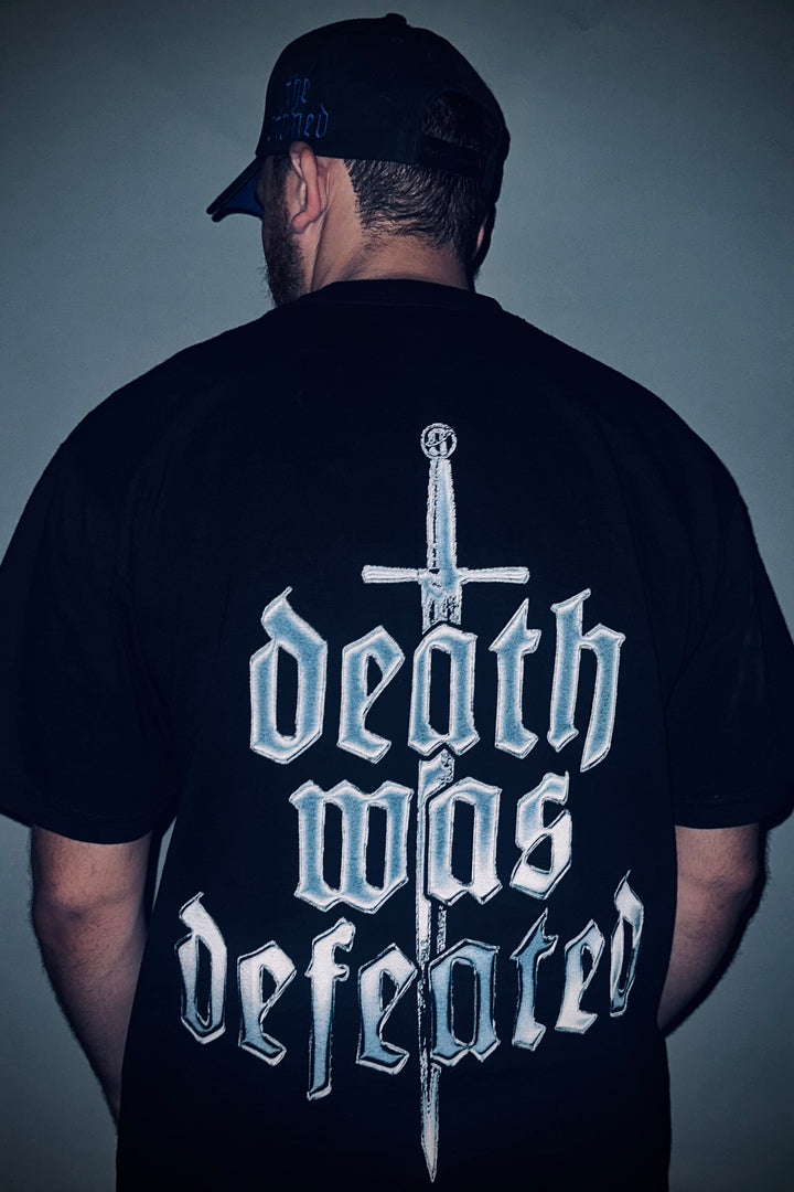CHROME DEATH WAS DEFEATED OVERSIZED TEE (BLACK)