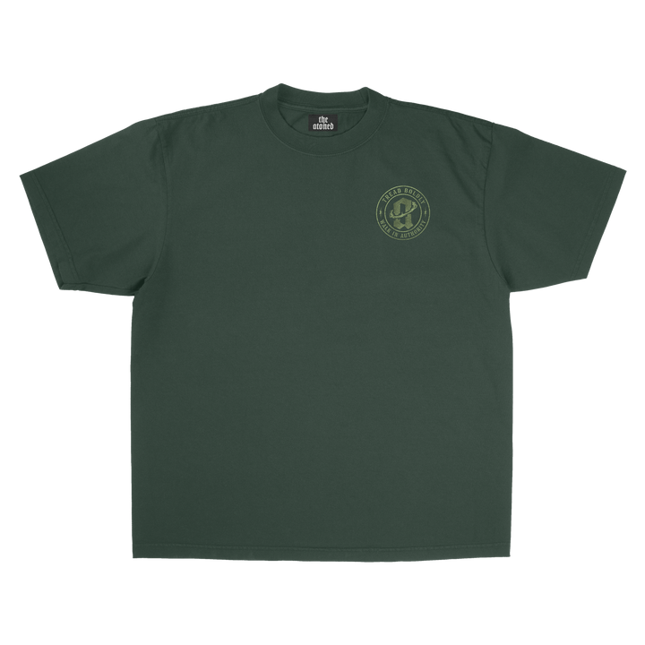 TREAD BODLY TEE- MOSS GREEN