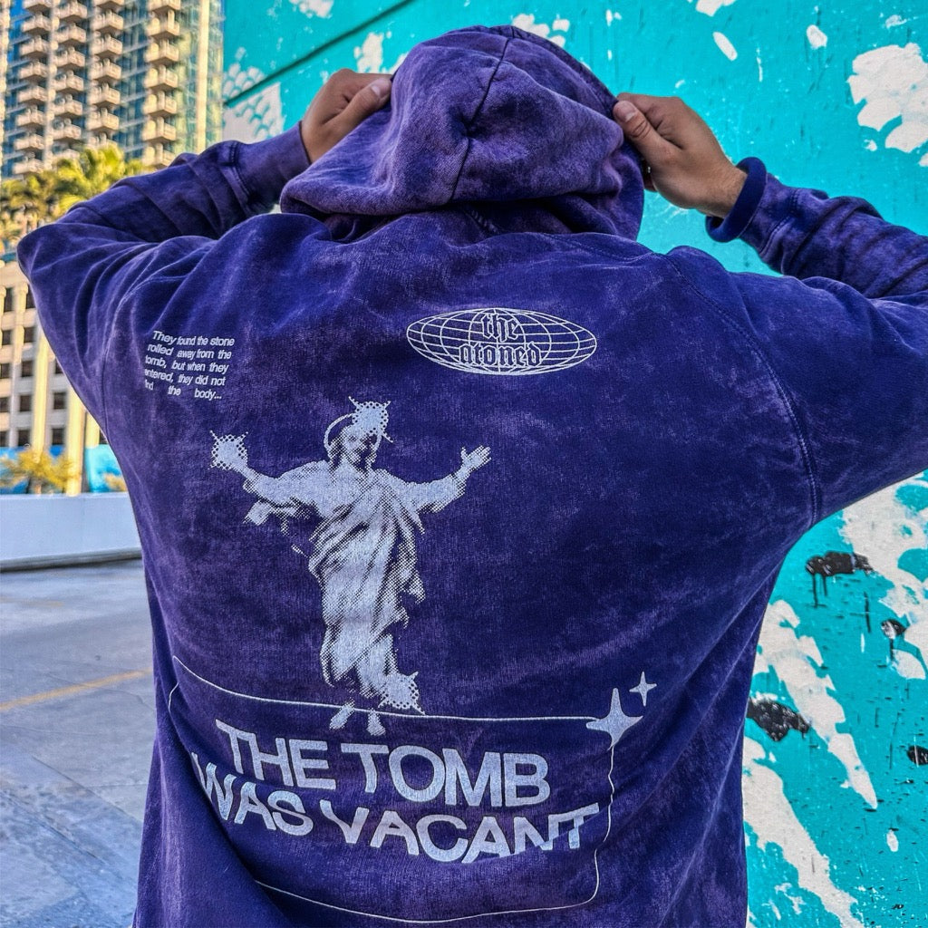 “THE TOMB WAS VACANT”- Heavyweight Hoodie (Royalty Purple)
