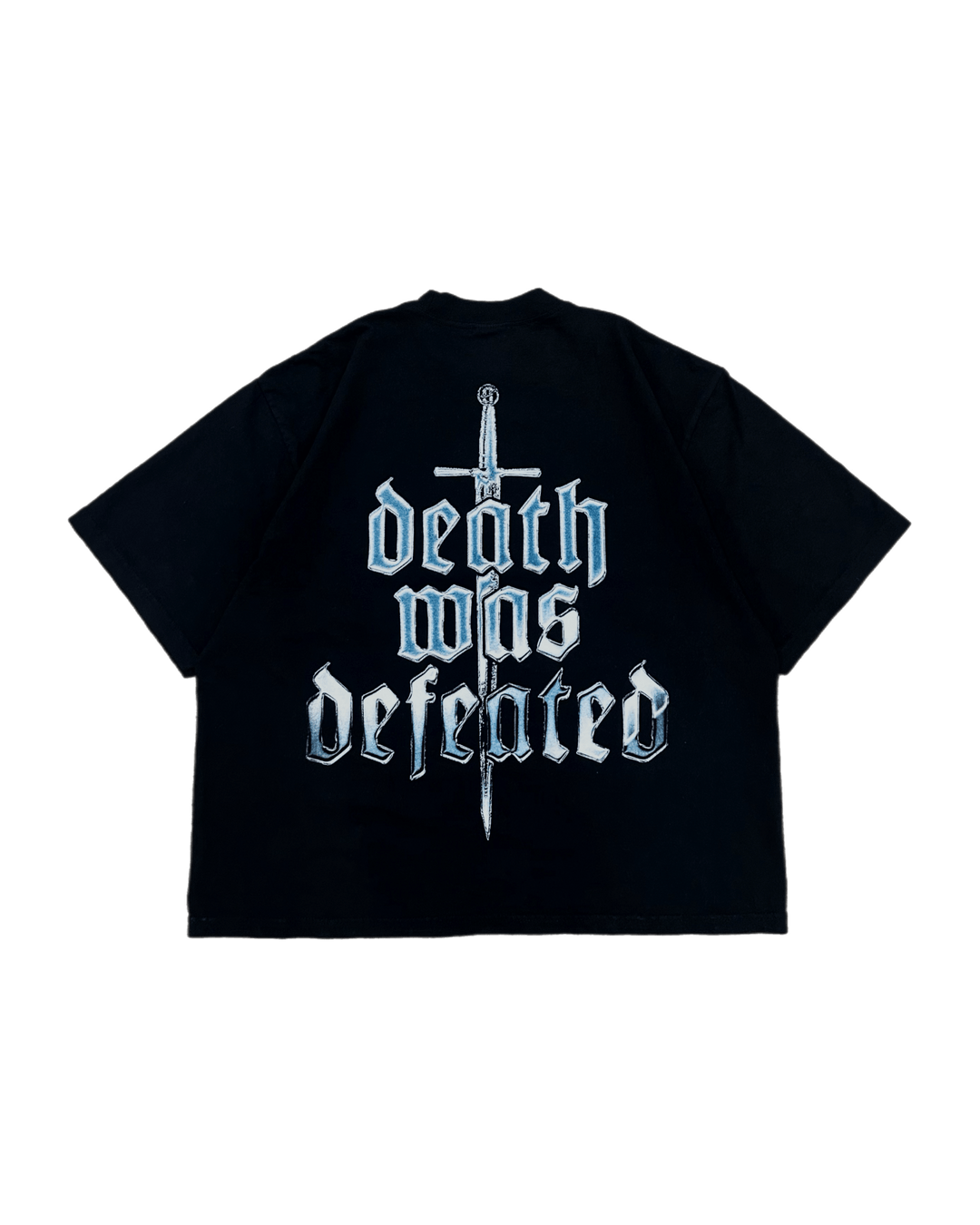 "Death Was Defeated" Drop Shoulder Tee - Black - The Atoned Co.