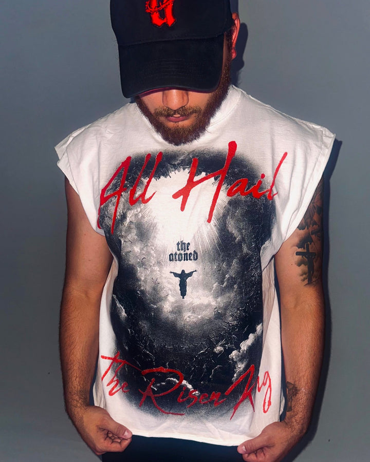 Declaration Cut Off Tee - White - The Atoned Co.