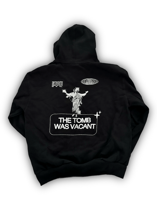 “THE TOMB WAS VACANT” - Heavyweight Hoodie (Noir) - The Atoned Co.